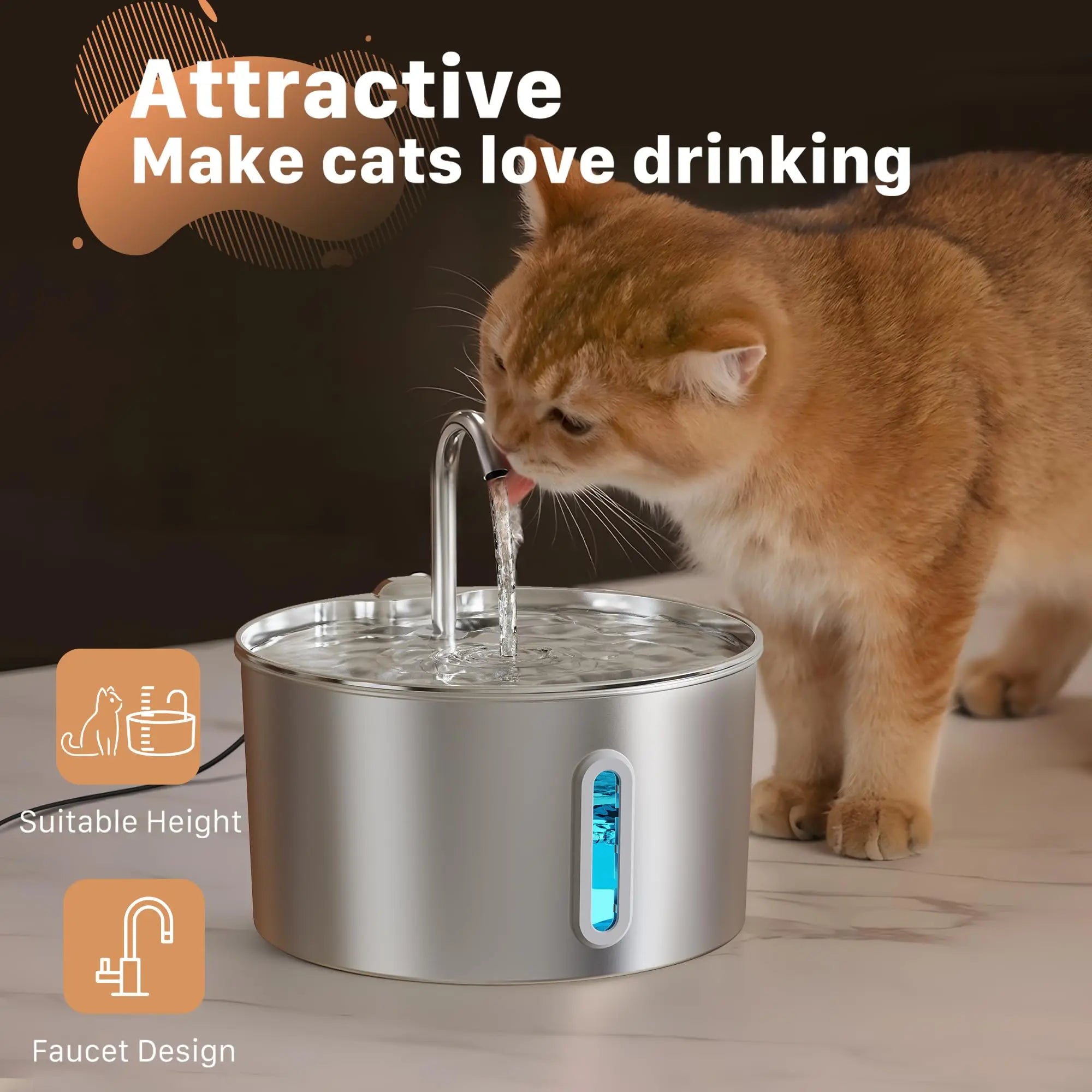 Petura HydroFlow™ — Stainless Steel Smart Water Fountain