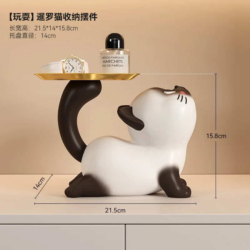 Petura LuxCat™ — Siamese Cat Decorative Tray & Ornament