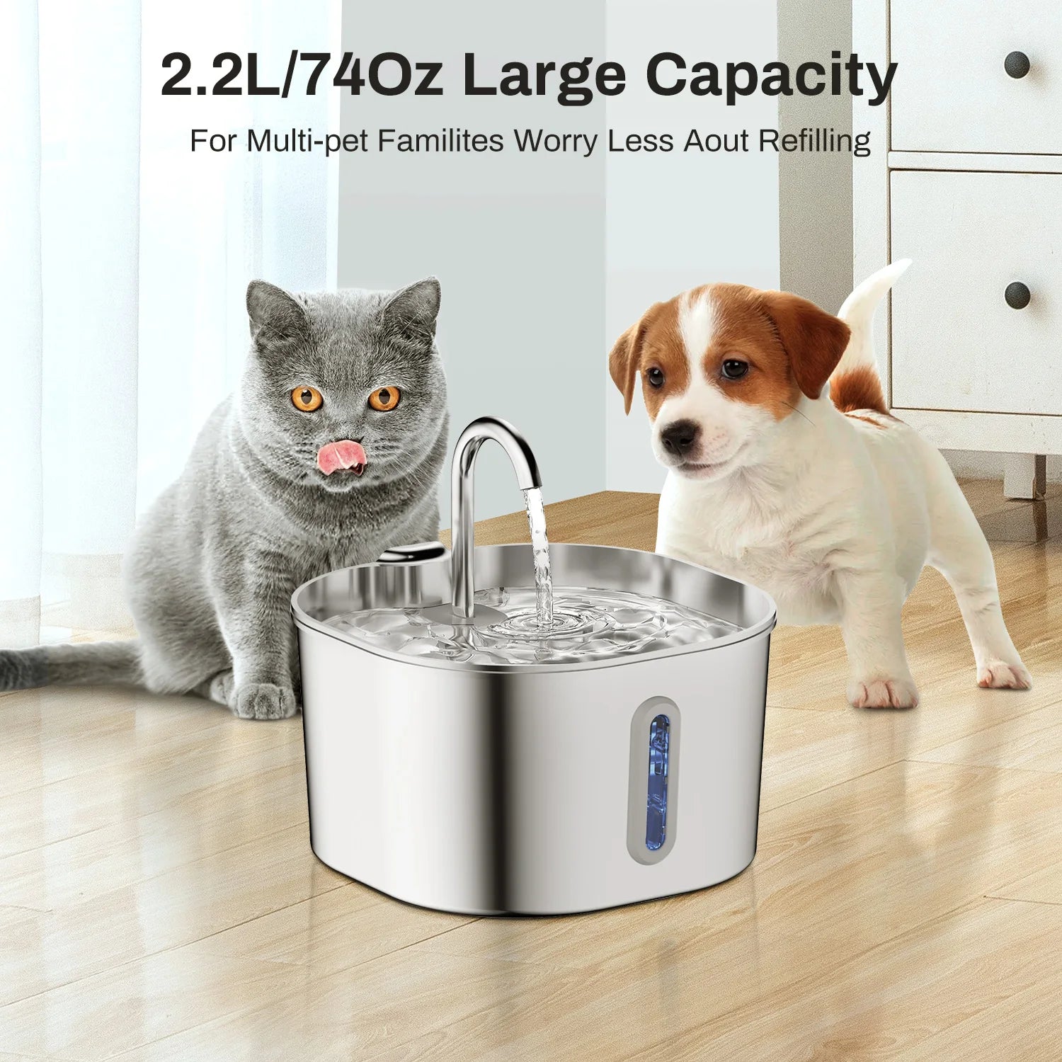 Petura HydroFlow™ — Stainless Steel Smart Water Fountain