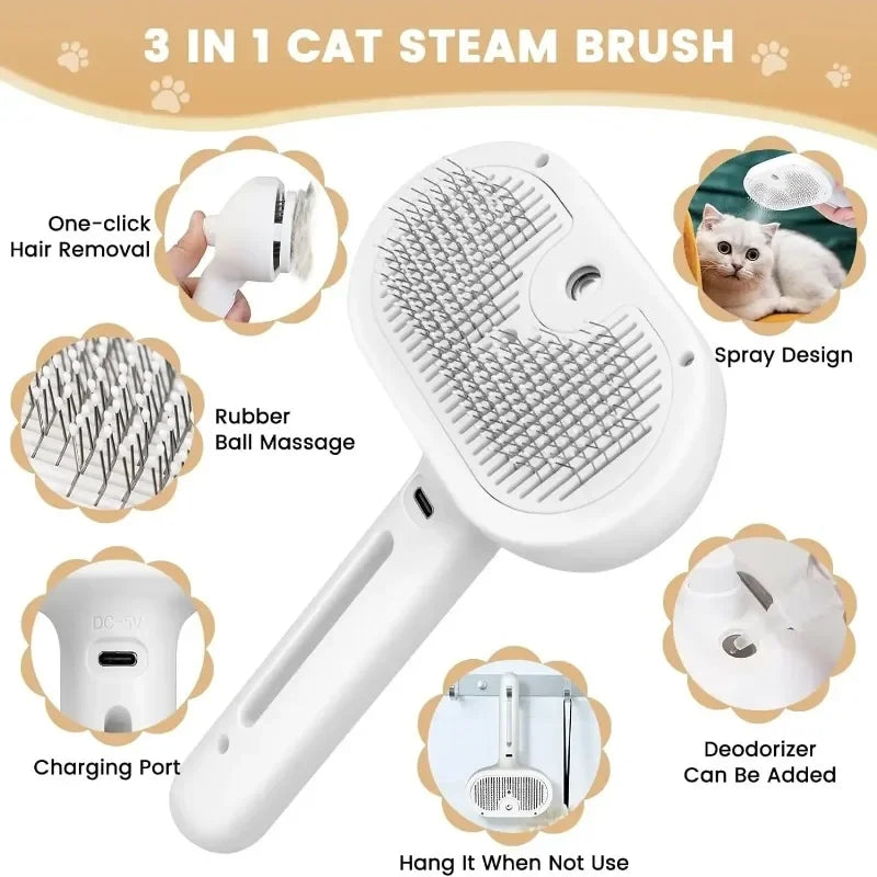 Petura SteamBrush™ — 3-in-1 Electric Dematting & Massage Comb